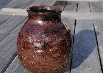 Petit vase facetté couleur kaki